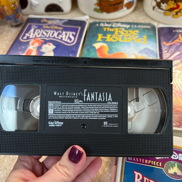 DISNEY VHS 3 Black Diamond Fantasia, Aladdin, Fox+Hound  Bedknobs+Broomsticks- - Picture 8 of 16